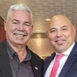 Keith Miller (right) his former coach Brian Cabral.